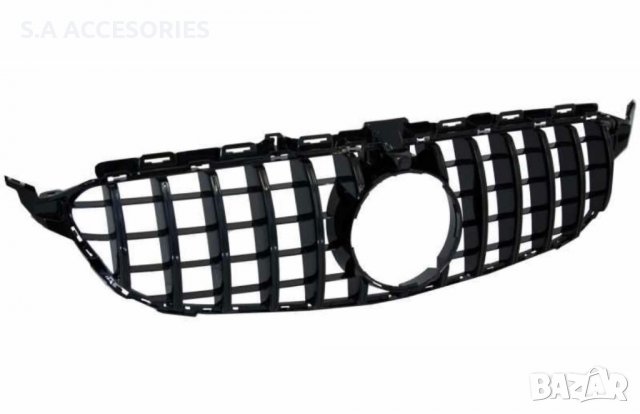W205 Решетка GT-R дизайн за Mercedes-Benz W205 ЧЕРЕН ГЛАНЦ, снимка 5 - Аксесоари и консумативи - 38618014