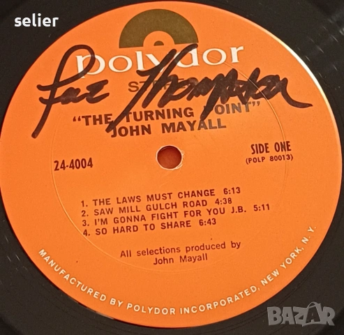 John Mayall ‎– The Turning Point Издание 🇺🇸 USA 1969г-Първа преса Стил:Blues Rock, Harmonica Blues, снимка 4 - Грамофонни плочи - 53136101