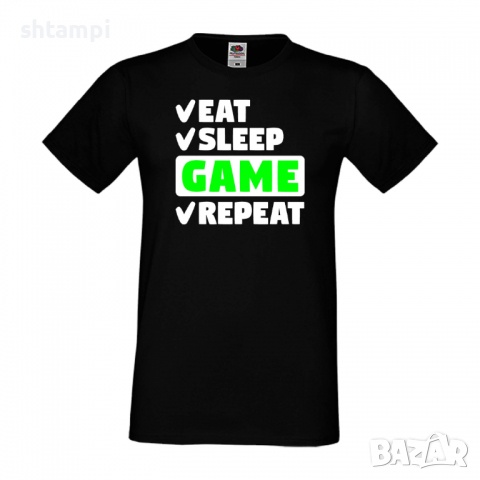 Мъжка тениска Game 6,Eat,Sleep,Game,Anime,Repeat,Ядене,Спане,Геймс,Подарък,Повторение,Празник,Игри, снимка 9 - Тениски - 36419205