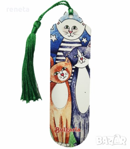 Книгоразделител Ahelos, Котета, Пластмасов, Многоцветен, 13х4 см., снимка 1