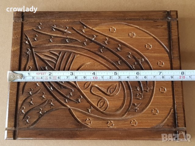 СТАРА дървена резбована Икона с Ботородица-дева Мария религия , снимка 8 - Икони - 42103377