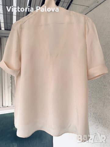 COS Швеция интересна блуза кроп-камбанка кайсиев цвят, снимка 5 - Корсети, бюстиета, топове - 42363326