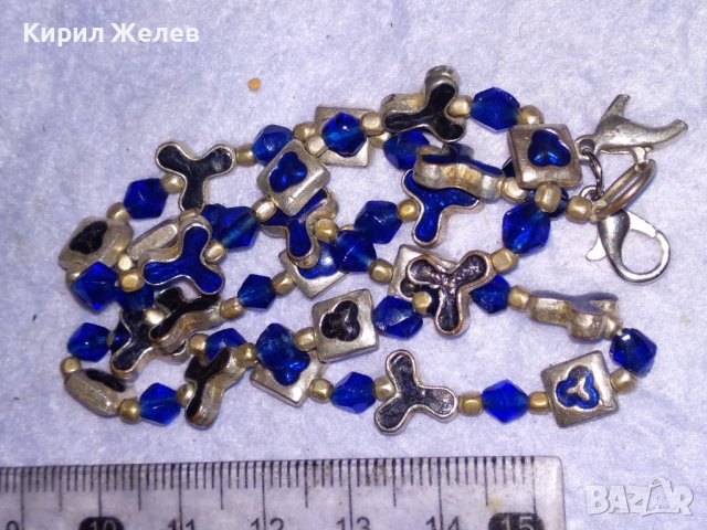 ПРЕКРАСНО ПОСРЕБРЕНО ЕМАЙЛИРАНО КРИСТАЛНО АРТ НУВО СТИЛ МЕДНО КОЛИЕ 38682, снимка 12 - Колиета, медальони, синджири - 41682631