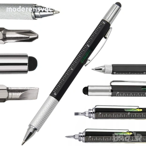 Многофункционален химикал отвертка инструмент 6в1 ролетка нивелир щипка