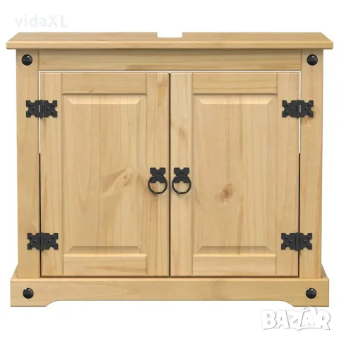 vidaXL Шкаф за мивка за баня "Corona" 73x33x60 см бор масив, снимка 4 - Шкафове - 56147431