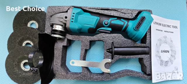 Безчетков - безжичен ъглошлайф, 900W 100/125 мм, съвместим с батерия Makita 18V., снимка 3 - Ъглошлайфи - 52717635