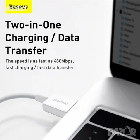 Baseus CALYS-A02 Кабел за зареждане Lightning 2.4A 1M, снимка 7 - Аксесоари за Apple - 49738380