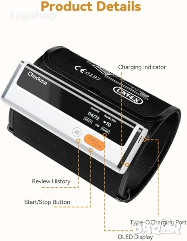 Нов апарат за кръвно налягане с приложение за телефон Checkme с екран и Bluetooth, безжичен голям..., снимка 7 - Друга електроника - 52261558