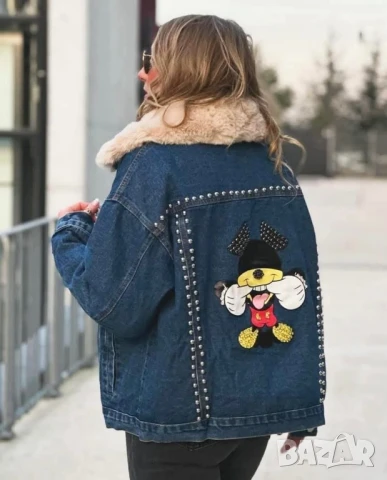 Дънково яке с пух мечо пух, пуха се сваля , снимка 4 - Якета - 50889724