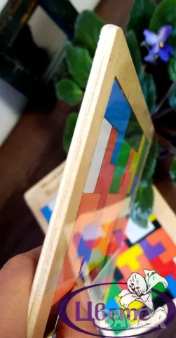 Компактен дървен тетрис, снимка 2 - Образователни игри - 48279934