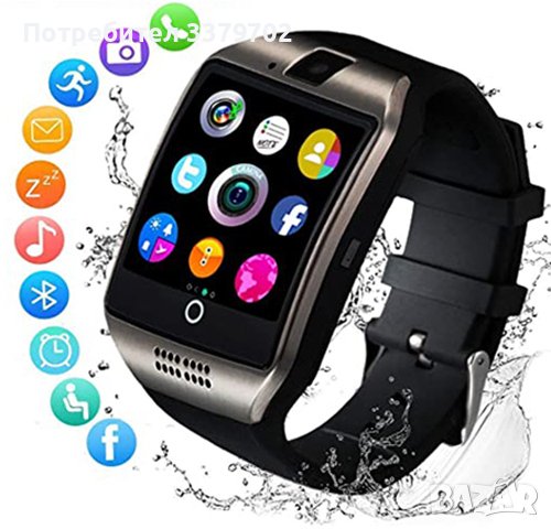 Смарт часовник СИМ слот Q18 , Bluetooth – Smart Watch Q18, Разговори, Facebook, Социални Мрежи и др., снимка 3 - Дамски - 41019995