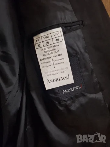 Нов мъжки костюм Андрюс,номер 58,ръкавели и папионка, снимка 11 - Костюми - 50392845
