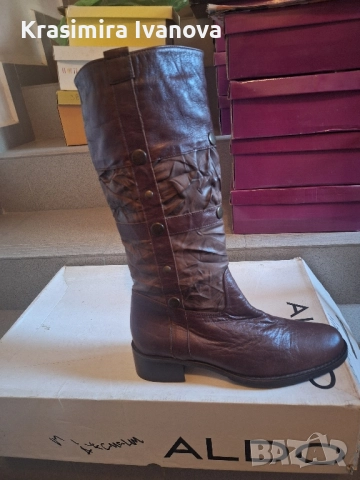 нови ботуши естествена кожа в кафяв цвят , снимка 4 - Дамски ботуши - 52513341