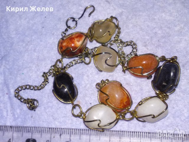 СТАРО РЕТРО АРТ КОЛИЕ РЪЧНА МАЙСТОРСКА ИЗРАБОТКА с НАТУРАЛНИ ПОЛУСКЪПОЦЕННИ КАМЪНИ 38919, снимка 16 - Колиета, медальони, синджири - 41865393