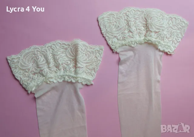 S/M нови чорапи със силикон в цвят шампанско, снимка 5 - Бельо - 47643970