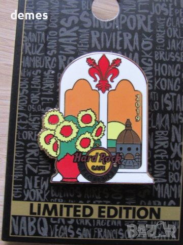 Оригинална метална значка Hard Rock Cafe Флоренция, Италия, снимка 4 - Колекции - 41729183