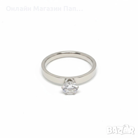 Елегантен пръстен от неръждаема стомана с циркон „корона“ – златист и сребрист, снимка 3 - Пръстени - 52302704