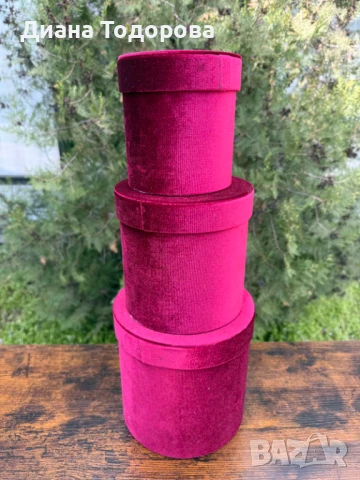 КУТИИ КАДИФЕ 3 БР, снимка 2 - Декорация за дома - 41436781