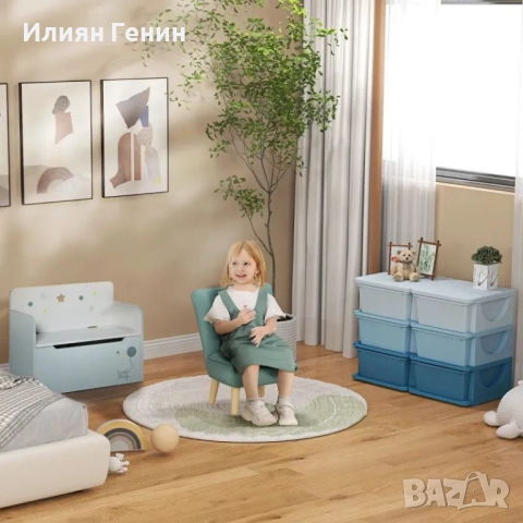 Детско кресло AIYAPLAY, кадифена визия, за 3-7 години, до 45 кг, снимка 9 - Мебели за детската стая - 52266944