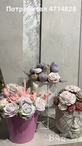 букети от соев восък , снимка 3 - Декорация за дома - 53168989