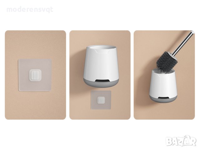 Гъвкава силиконова четка за тоалетна чиния за стена, снимка 2 - Мопове, кофи, четки и метли - 40958406