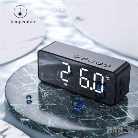 Безжичен LED огледален Bluetooth високоговорител,часовник,будилник,дата,радио и др. , снимка 1 - Bluetooth тонколони - 41015232