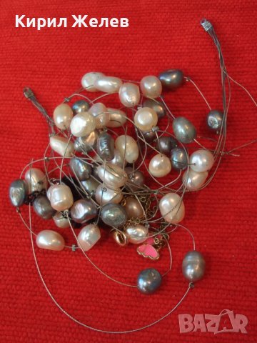 АРТ КОЛИЕ 100% ЕСТЕСТВЕНИ БЕЛИ и ЧЕРНИ ПЕРЛИ и 2 БИЖУТА - БОНУС 27118