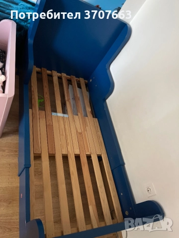 Разтегателно легло - синьо BUSUNGE, снимка 4 - Мебели за детската стая - 51706395