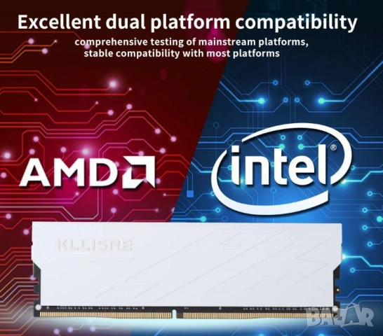 Desktop RAM 16GB DDR4 2666MHz Десктоп Компютърна Памет с Охладител Intel/AMD 288-pins Dual Channel, снимка 6 - RAM памет - 48321825