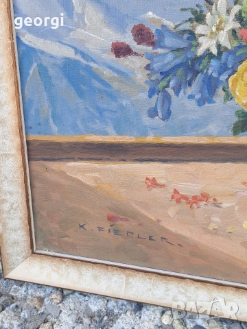 картина букет цветя във ваза маслени бои върху платно , снимка 9 - Картини - 53845272