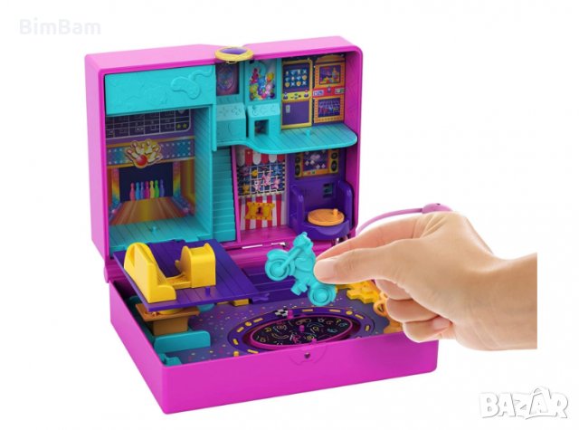 Игрален комплект Polly Pocket - Race & Rock, с 2 мини кукли и 12 аксесоара / Mattel, снимка 6 - Кукли - 39915013