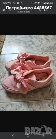 Описание Розови маратонки с панделки, снимка 3 - Маратонки - 51403242