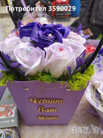 Сапунени цветя, снимка 3 - Изкуствени цветя - 39946525