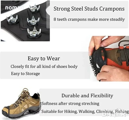 Котки с 8 зъба за лед и сняг I За града, преходи, пътеки, снимка 8 - Зимни спортове - 52720055