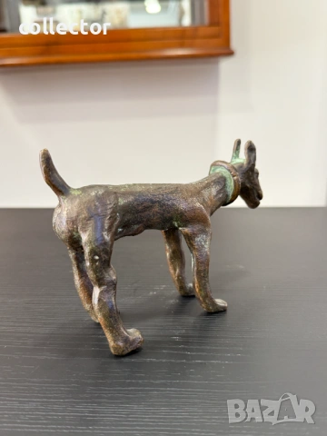 Африканска бронзова фигура на куче. №7922, снимка 6 - Колекции - 53731148