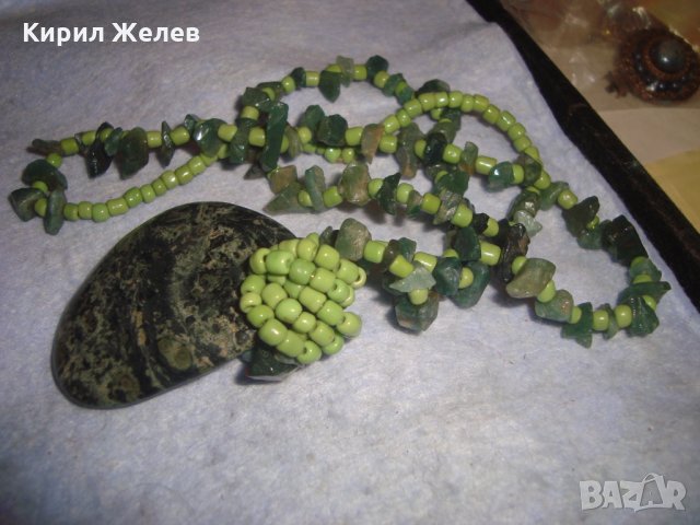 СКЪПОЦЕННА НЕФРИТЕНА МЪНИСТЕНА ОГЪРЛИЦА РЪЧНА МАЙСТОРСКА ИЗРАБОТКА АРТ МЕДАЛЬОН 26212, снимка 6 - Колиета, медальони, синджири - 35997731