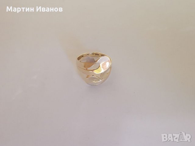 Златен пръстен бяло и жълто комбинация 5, снимка 5 - Пръстени - 34669835