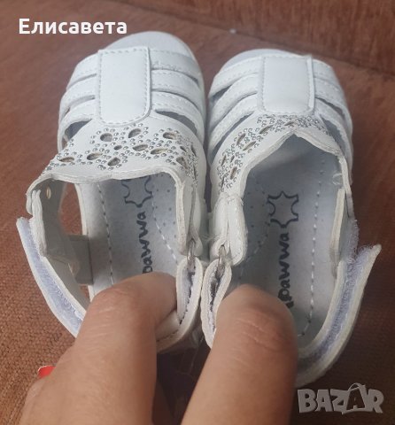 Детски бели сандали естествена кожа , снимка 4 - Детски сандали и чехли - 34356224