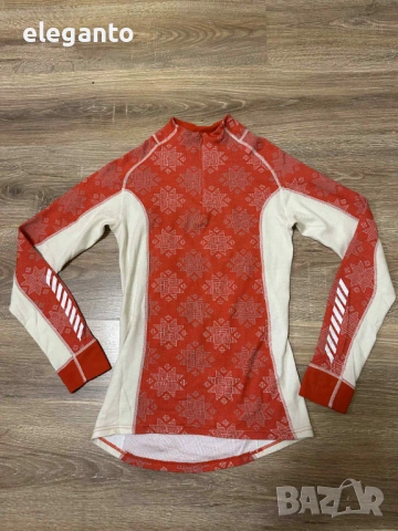 Дамска ! Helly Hansen  Merino Wool Warm Freeze 1/2 Zip Base Layer , L размер, снимка 2 - Спортни екипи - 53099638