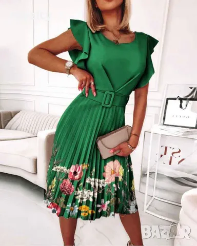 Рокли плисе Два цвята , снимка 3 - Рокли - 50348840