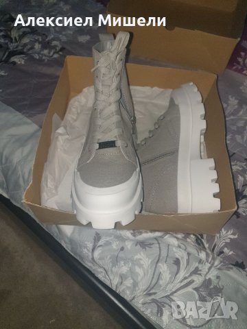 Дамски сиви боти Steve Madden + плътно яке, снимка 5 - Дамски боти - 39448182