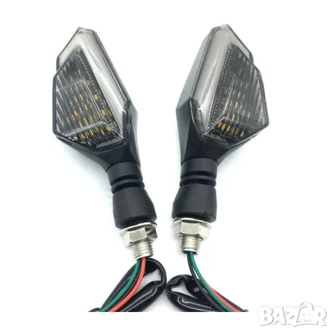 Комплект оранжеви 12V LED мигачи за мотор с PVC корпус 2 броя, снимка 2 - Аксесоари и консумативи - 55865996