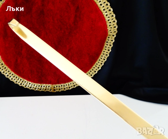 Медна вилица за месо,грил,чиста червена мед 42 см. , снимка 3 - Антикварни и старинни предмети - 51773170