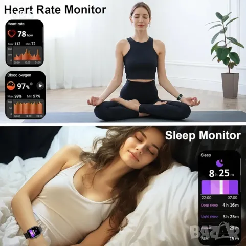 Смарт часовник, 1,91" интелигентен часовник за мъже, жени (отговаряне/осъществяване на повикване), , снимка 8 - Смарт гривни - 47887531