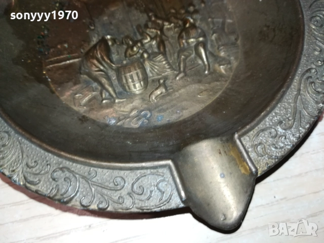 ПЕПЕЛНИК-МЕД/МЕСИНГ-ВНОС SWEDEN 2408251043LCHERY, снимка 14 - Антикварни и старинни предмети - 51470787