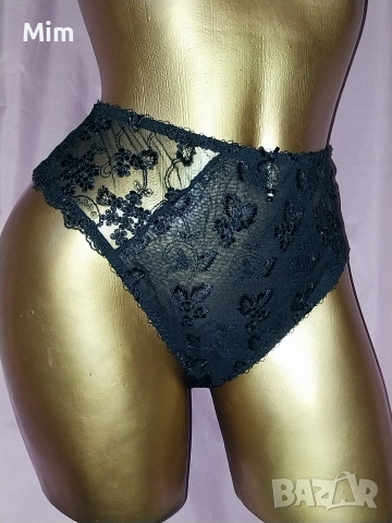  Резервирани LASCANA 44/46 Черна еластична бикина с дантела , снимка 2 - Бельо - 53389299