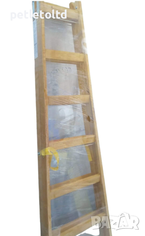 Дървена стълба подсилена с метални шпилки МОДЕЛ 2024 Височина 222 см / 7 стъпала, снимка 2 - Железария - 25645285
