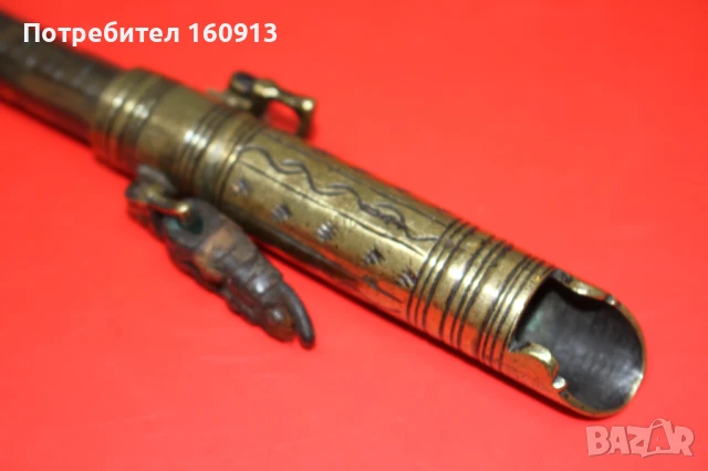 Османски балкански дозатор за барут за кремъчни капсулни пушки пищови., снимка 3 - Антикварни и старинни предмети - 51121644