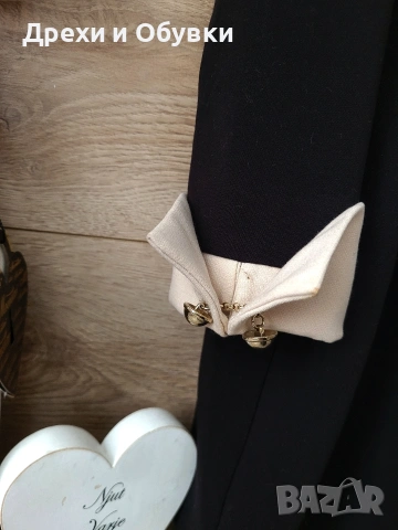 Елегантна рокля с дантела и джобове черно и бежово , снимка 9 - Рокли - 51863448