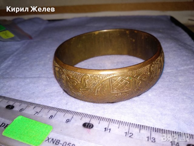 ПРЕКРАСНА БРОНЗОВА ИНДОПЕРСИЙСКА ОРНАМЕНТИРАНА със СЛОНЧЕТА ГРИВНА СТАРА РЪЧНА ИЗРАБОТКА 70441, снимка 7 - Антикварни и старинни предмети - 41202077